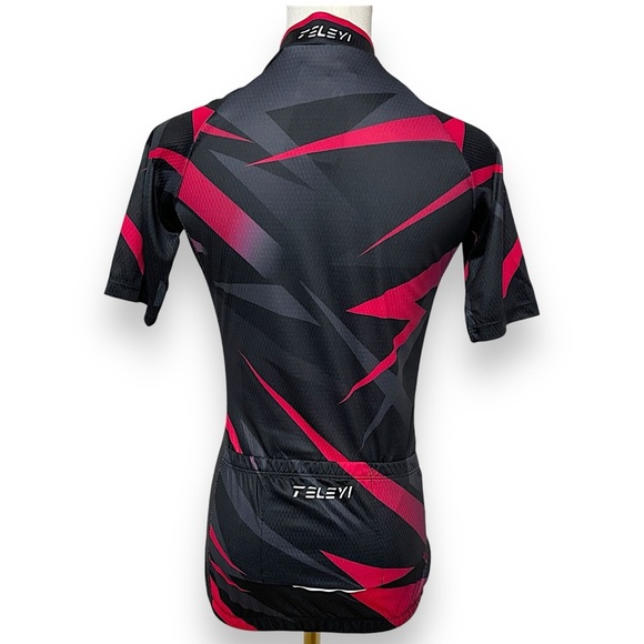 NWT Women’s Cycling Short Sleeve Shirt Bicycle Jersey Zip-up Mesh Back Pockets - Picture 2 of 10